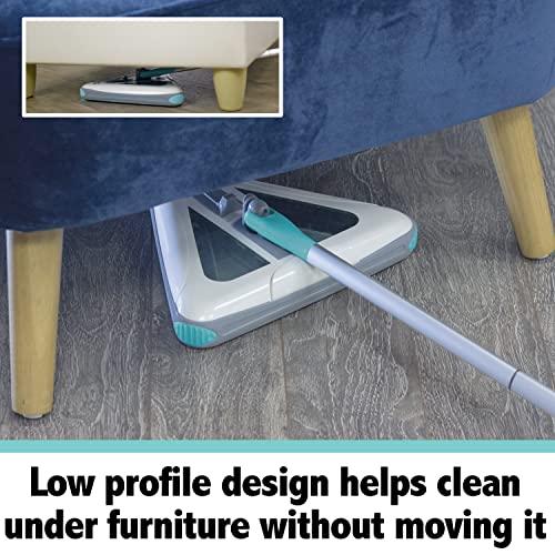 Zippi Sweeper, Powerful and Lightweight Sweeper, Perfect for Carpet Hardwood and Tile, Triangular Design Allows for Sweeping in Corners