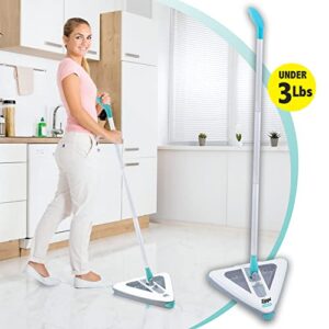 Zippi Sweeper, Powerful and Lightweight Sweeper, Perfect for Carpet Hardwood and Tile, Triangular Design Allows for Sweeping in Corners