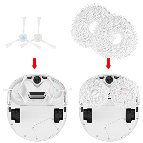 Replacement Accessories Compatible with Robot Sweeping Narwal T10,Microfiber X2 Filters X4 Side Brushes X4 Mop Cloth X1 Brush