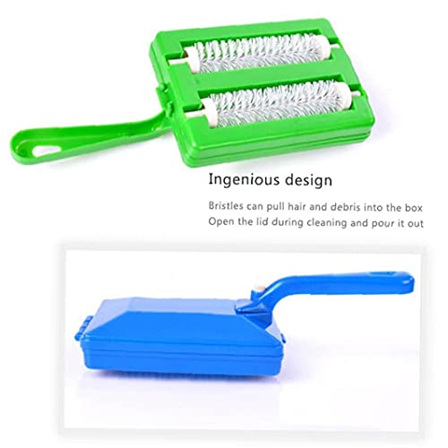 Froiny Double Brush Head Handheld Carpet Table Brush Plastic Sweeper Crumb Dirt Cleaner Roller Tool(Random Color)