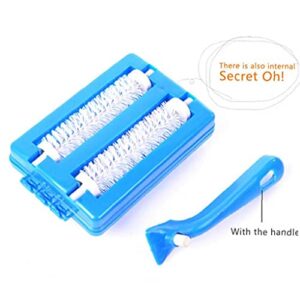 Froiny Double Brush Head Handheld Carpet Table Brush Plastic Sweeper Crumb Dirt Cleaner Roller Tool(Random Color)