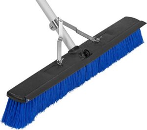 carlisle foodservice products 3621962414 sweep complete aluminum handle floor sweep with squeegee, plastic bristles, 24″ length, 3″ bristle trim, blue