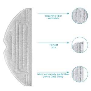 Home Times Vacuum Mop Replacement Pads For Roborock MaxV/ S7 MaxV Plus/ S7 MaxV Ultra/ S7/ S7+ Reusable Hard Floor Cloth Expert Wet Replacement Microfiber Soft Pad (4 Silver Ion Mop Pads)