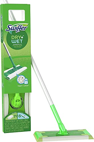 Swiffer Sweeper Dry + Wet Multi Sweeping Kit (1 Sweeper, 7 Dry Cloths, 3 Wet Cloths)