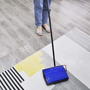 EZ SPARES Quiet Carpet Sweeper, Floor Sweeper with Horsehair Roller Brush Strong,Suitable for Carpet Cleaning Power,Bristle Sweeper,Great for House,Office,Kitchen,Carpet(Blue)