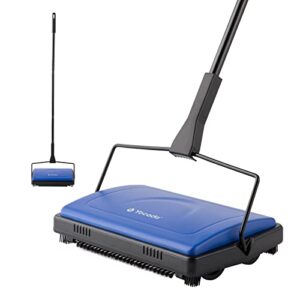 yocada carpet sweeper cleaner for home office low carpets rugs undercoat carpets pet hair dust scraps paper small rubbish cleaning with a brush dark blue
