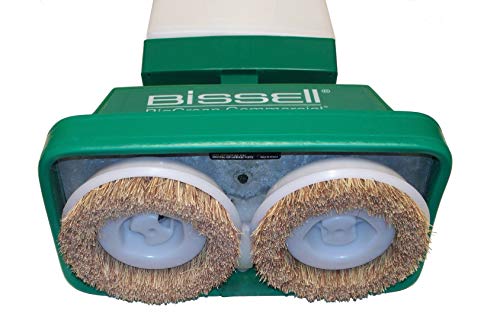 BiSSEll BigGreen BGFS5000 Portable Two Brush Floor Scrubber & Polisher, Polypropylene, 13"" W x 7"" D x 44"" H, White & Green