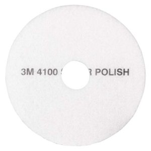 3m white super polish pad 4100, 20 in (508 mm), 5 pads/case