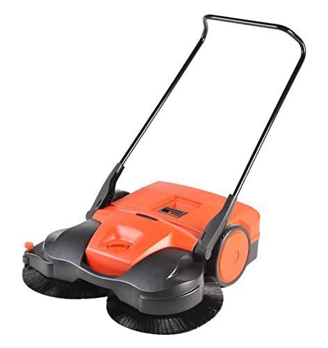 Bissell Commercial 38"" Deluxe Triple Brush Push Power Sweeper Turbo, 13.2 Gal. Capacity", Green