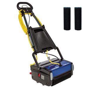 multiwash 14 inch commercial floor scrubber machine by powr-flite, power scrubbers for cleaning a variety of hard and soft surface floors, pfmw14