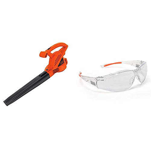 BLACK+DECKER Electric Leaf Blower, 7-Amp with Safety Eyewear, Lightweight, Clear Lens (LB700 & BD250-1C)