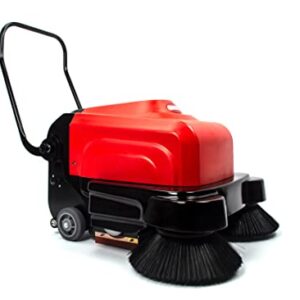 41.3" Walk Behind Industrial Floor Sweeper, Battery-Operated, Triple Brush, 64500 sqft/h