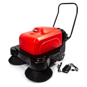 41.3" Walk Behind Industrial Floor Sweeper, Battery-Operated, Triple Brush, 64500 sqft/h