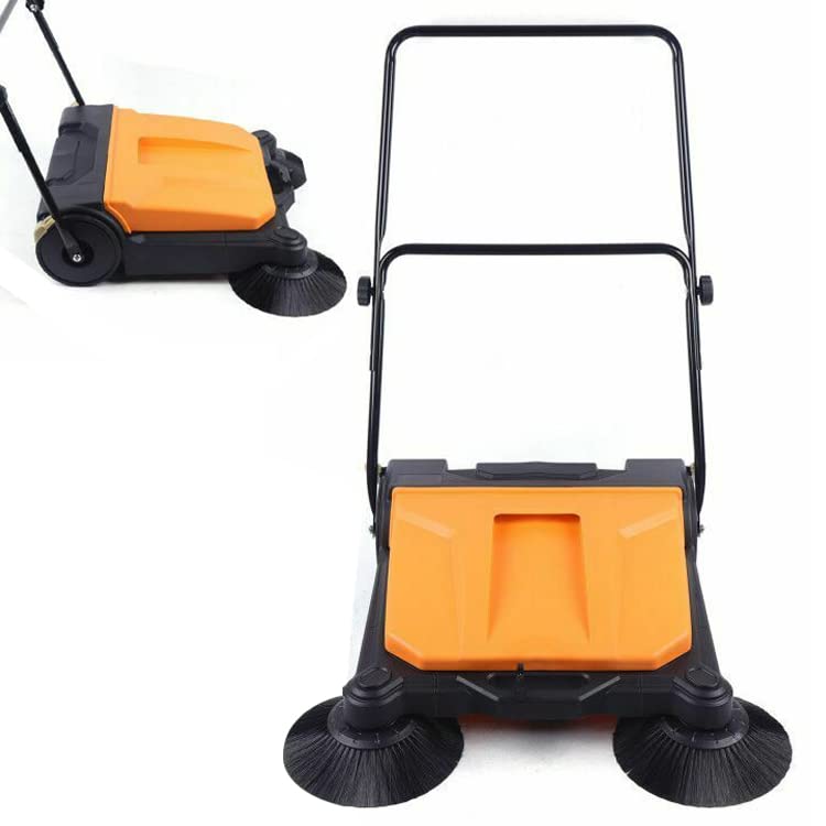 26" Hand-Push Sweepe,Industrial Floor Sweeper Large Area Floor Sweeper Floor Cleaning Machine,Sweeps 29,277 Square Feet/Hour Outdoor and Indoor Sweeper