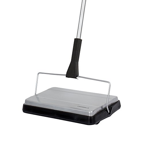 Casabella Compact Carpet Sweeper, Silver and Black, Boxed