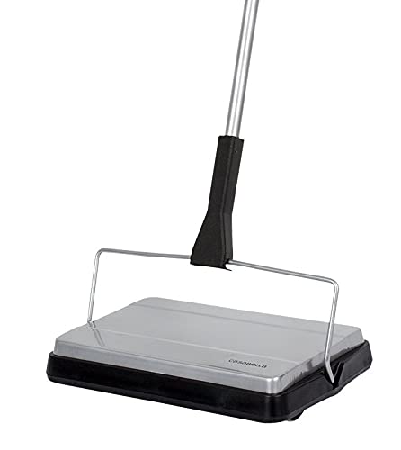 Casabella Compact Carpet Sweeper, Silver and Black, Boxed