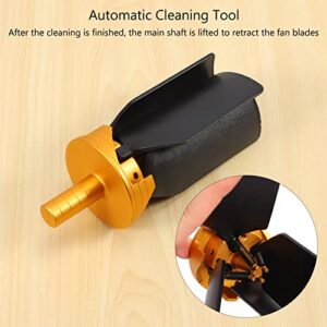 HANFAIRS D16 CNC Machine Chip Removal Fan Scrap Sweeper Automatic Cleaning Tool for Engraver Dust Removing, black & gold