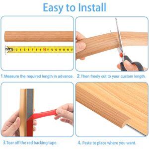 6.56 FT Carpet & Floor Transition Strip, PVC Self Adhesive Edging Trim Strip, Carpet Trim, for Edging Floors and Carpets with Height Less Than 0.2in/5mm （Brown Wood Grain）
