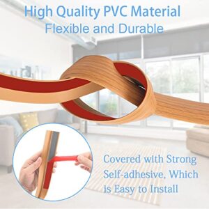 6.56 FT Carpet & Floor Transition Strip, PVC Self Adhesive Edging Trim Strip, Carpet Trim, for Edging Floors and Carpets with Height Less Than 0.2in/5mm （Brown Wood Grain）