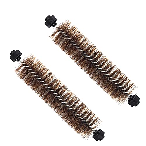 JEHONN 2 Packs Carpet Floor Sweeper Replacement Horsehair Brush, Non Electric Quite Rug Roller Brush Refill for Cleaning Pet Hair, Loose Debris, Lint