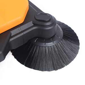 26" Hand Push Double Brush Pavement Sweeper Walk-Behind Sweeping Cleaning Tool, Walk Behind Push Sweeper, Commercial Industrial Floor Boards Clean, Brooms Floor Cleaning of Dust Litter Grass