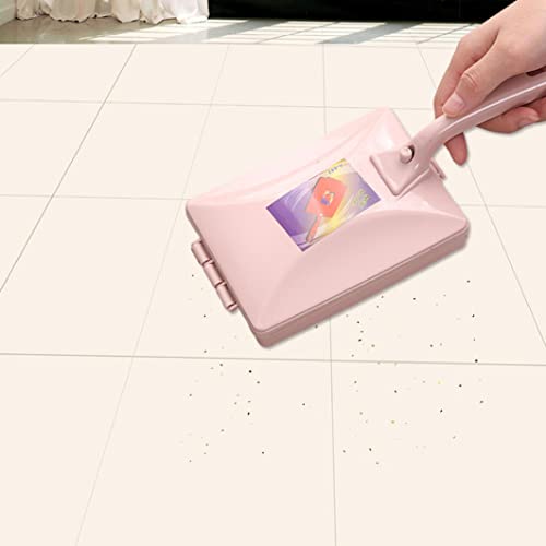 Havamoasa Carpet Debris Brush Double-Roller Sofa Sweeper Handheld Dusting Cleaner Pink