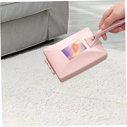 Havamoasa Carpet Debris Brush Double-Roller Sofa Sweeper Handheld Dusting Cleaner Pink