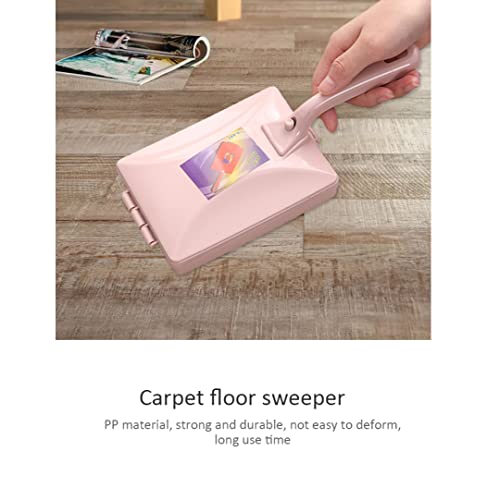 Havamoasa Carpet Debris Brush Double-Roller Sofa Sweeper Handheld Dusting Cleaner Pink