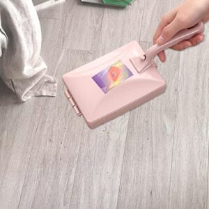 Havamoasa Carpet Debris Brush Double-Roller Sofa Sweeper Handheld Dusting Cleaner Pink