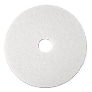 3M 08477 Super Polish Floor Pad 4100, 13" Diameter, White, 5/Carton