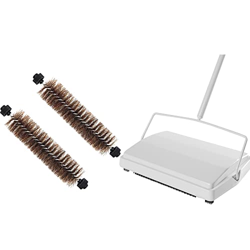 JEHONN Carpet Floor Sweeper with Horsehair, 2 Packs Carpet Floor Sweeper Replacement Horsehair Brush