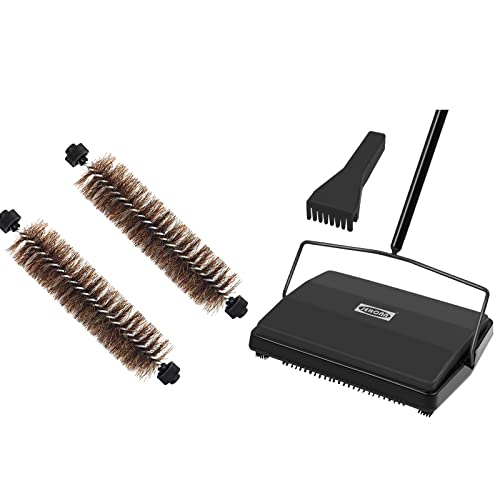 JEHONN Carpet Floor Sweeper 2 Packs Carpet Floor Sweeper Replacement Horsehair Brush