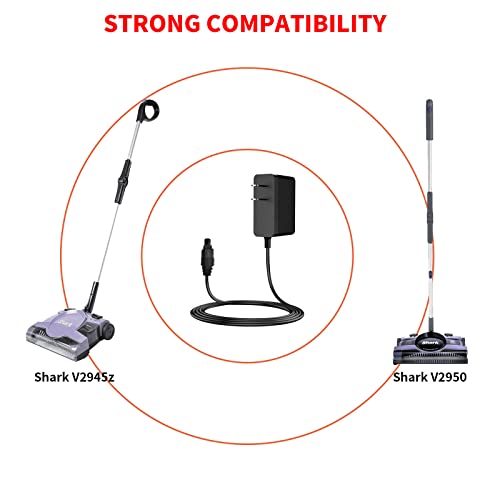 MEROM Charger for Shark Vacuums V2945Z / V2950 Carpet Sweeper Replacement Shark XA2950 YLS0041-T110025 Power Supply