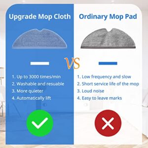 Vacuum Mop Replacement Pads, Compatible with Roborock S7 S7+ T7 T7S T7S Plus S7MaxV S7MaxV Plus S7MaxV Ultra Robot Vacuum, Washable Mop Cloth Rags Reusable Soft Mopping Pad Parts Accessories(6 Pcs)