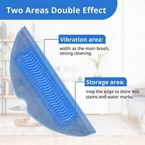 Vacuum Mop Replacement Pads, Compatible with Roborock S7 S7+ T7 T7S T7S Plus S7MaxV S7MaxV Plus S7MaxV Ultra Robot Vacuum, Washable Mop Cloth Rags Reusable Soft Mopping Pad Parts Accessories(6 Pcs)