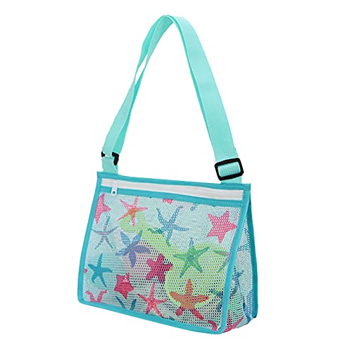 SuanlaTDS Zipper Children's Beach Bag Shell Bag Messenger Net Bag Children's Toy Bag