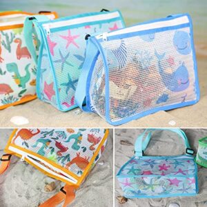 SuanlaTDS Zipper Children's Beach Bag Shell Bag Messenger Net Bag Children's Toy Bag