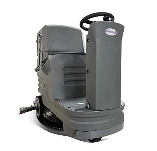 Emotor Commercial Riding Floor Scrubber Machine, Automatic Battery-Powered Industrial Ride-on Floor Cleaning Equipment, 21" Brush with 21 Gallon Tank High Efficiency