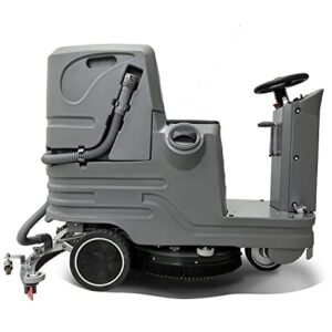 Emotor Commercial Riding Floor Scrubber Machine, Automatic Battery-Powered Industrial Ride-on Floor Cleaning Equipment, 21" Brush with 21 Gallon Tank High Efficiency