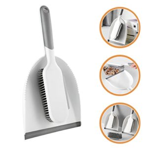 Cabilock 2sets Portable Floor Grey Brush Daily Table Desktop Tabletop Desk Necessity and Mini: Use Handle Countertop Pet Dustpan Sweeper Whisk Hand Kit Car Keyboard Nest Sofa