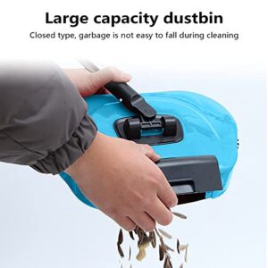 Multi-purpose Hand Push Sweeper, Dry Sweep & Wet Drag Two in One Sweeper, Home Office Sweeping Mopping Machine,Floor Sweeper with 2 Corner Edge Brushes 1Pcs (Sky Bule)