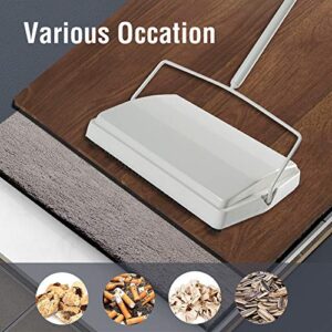 JEHONN Carpet Floor Sweeper Manual with Horsehair, Non Electric Quite Rug Roller Brush Push for Cleaning Pet Hair