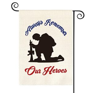 avoin colorlife memorial day always remember our heroes garden flag 12×18 inch double sided, military soldiers patriotic veteran yard outdoor decoration