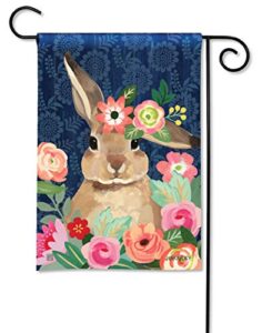 breezeart – bunny bliss decorative garden flag 12×18 inch – premium quality solarsilk – made in the usa by studio-m