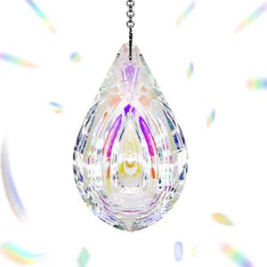 Together-life Crystal Suncatcher Prism Pendant Rainbow Maker Hanging Suncatchers with Chain Window Sun Catcher for Home Garden Decoration Christmas Wedding(Imported Color)