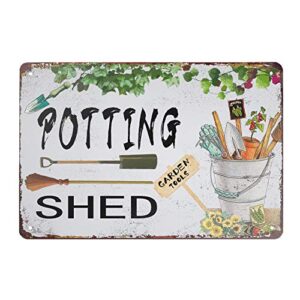amelia sharpe potting shed garden tools tin sign garden decorative metal signs home garden farm vintage signs 8×12 inch