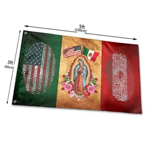 US And Mexico Friendship Flag 3x5 ft Double Side Garden Banner Indoor Outdoor Perfect Decoration