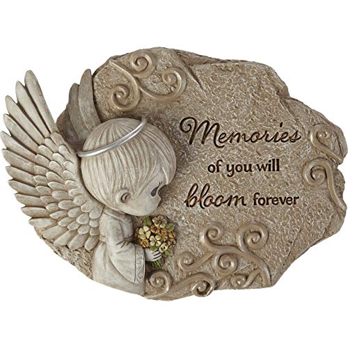 Precious Moments 203111 Memories of You Will Bloom Forever Resin Garden Stone, Multicolor