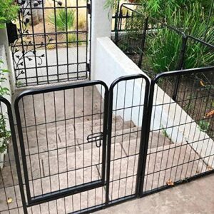 Yaheetech Decorative Garden Fence - 24in x 43ft Rustproof Folding Fencing Landscape Patio Flower Bed Animal Barrier Border for Dog Outdoor Fences Black