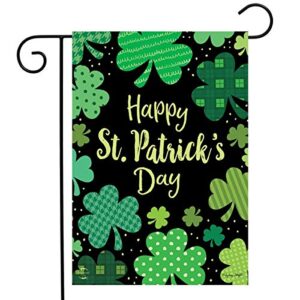 Briarwood Lane St. Patrick's Day Clovers St Patricks Day Garden Flag - 12.5" x 18" - Irish Garden Flag - Celtic Garden Flag - Saint Patricks Day Garden Flag - Celtic Shamrock Garden Flag - Irish Flag